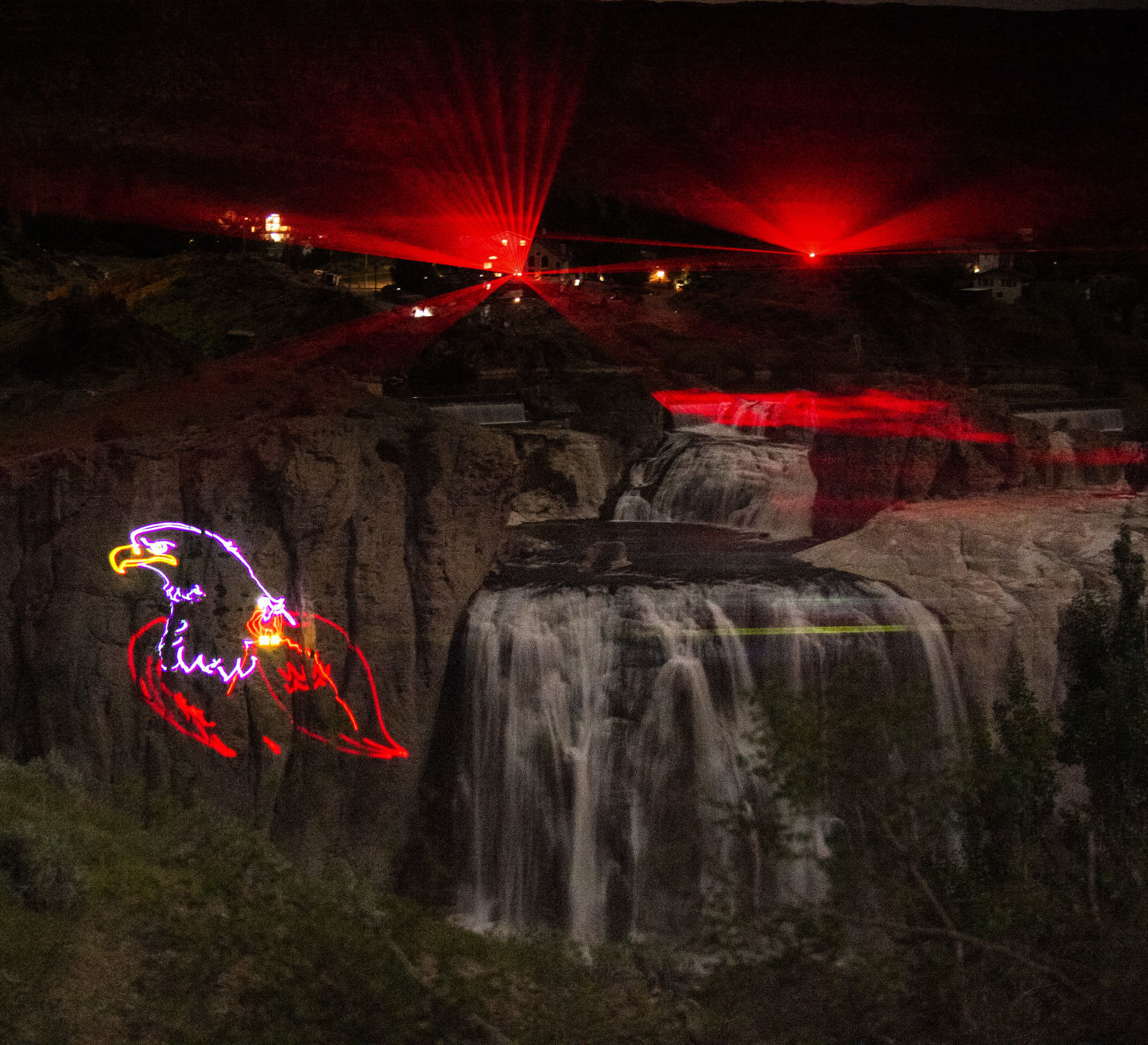 Lights and Lasers Show at Shoshone Falls